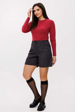 Красный лонгслив из вискозы для ежедневного образа Anelli 1385 клюква - фото 3