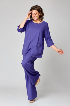 Элегантный костюм из костюмной ткани с жакетом и брюками Danaida 2182 лаванда - фото 5
