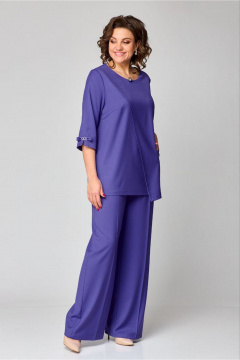 Элегантный костюм из костюмной ткани с жакетом и брюками Danaida 2182 лаванда - фото 2