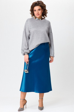 Свободный джемпер из мягкого трикотажа с люрексом Angelina & Сo 1201 - фото 2