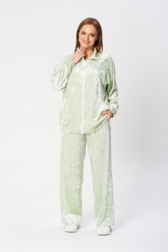 Костюм 2-ка из бархата для повседневного стиля TVIN 7836 олива - фото 1