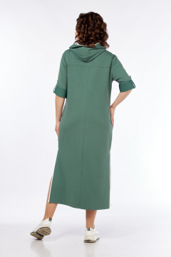 Зеленое платье с капюшоном и принтом для повседневных стилей Диомант 2032 зелень - фото 4