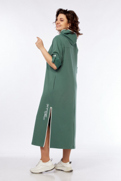 Зеленое платье с капюшоном и принтом для повседневных стилей Диомант 2032 зелень - фото 3