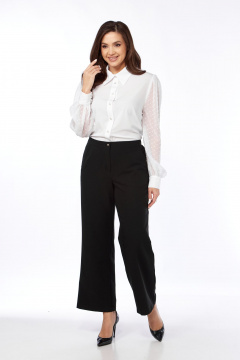 Черные брюки женские из текстиля с эластичным поясом Abbi 2026 - фото 1