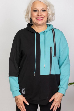 Худи спортивный прямого силуэта из хлопка с капюшоном Camelia 2435 1 - фото 1