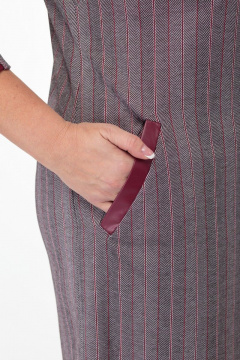 Платье женское до колена с нагрудными вытачками Anelli 899 бордо - фото 5