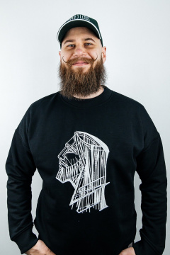 Черный свитшот свободного кроя мужской MariSt 32002 черный - фото 2