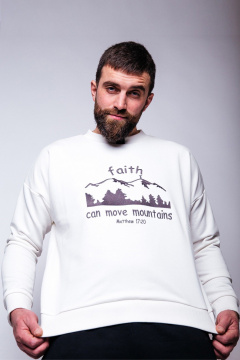 Белый свитшот свободного силуэта мужской MariSt 32003 белый - фото 1