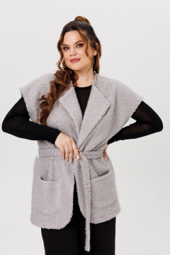 Серый жилет из пальтовой ткани Michel chic 365 пепел - фото 3