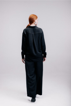 Двухпредметный костюм из ткани, рубашка и брюки MarSo 2415 черный - фото 2