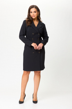 Платье полуприлегающего силуэта с двубортной застежкой MarSo 2419 черный - фото 3