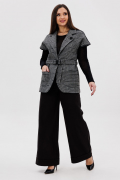Брюки, жилет Michel chic 1404/1 черный,темно-серый,клетка - фото 4