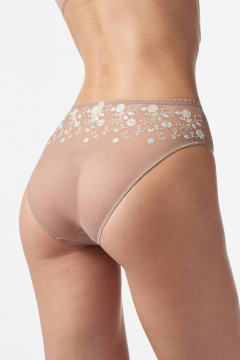 Бежевые кружевные слипы из эластичной сетки Леди Леда 337-219 - фото 2