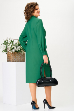 Элегантное зеленое платье-рубашка из вискозы Твой имидж 2083 зеленый - фото 2