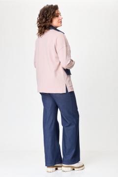 Костюм жакет и брюки с накладными карманами и тесьмой Bonna Image 959/1 пудровый - фото 2