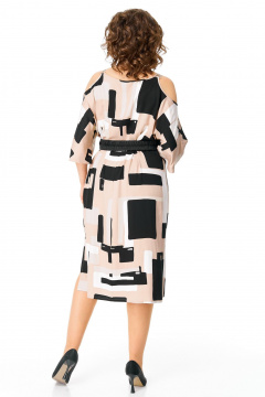 Платье прямого кроя из вискозы с разрезами VI ORO VR-1166 камушки - фото 5