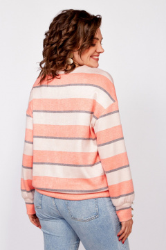 Трикотажный джемпер со спущенными плечами Swallow 800.4 кремово-бежевый,серый,лососевый - фото 5