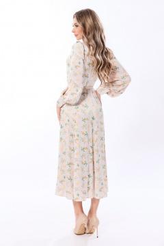 Демисезонное платье с отрезной талией и съемным поясом Golden Valley 4771-1 светло-серый - фото 4