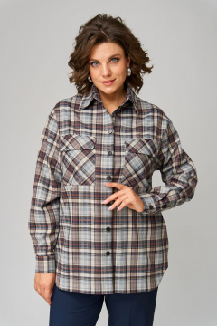 Демисезонный комплект из рубашки и брюк из текстиля Орхидея 1472 - фото 2