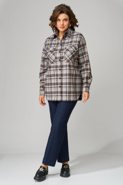 Демисезонный комплект из рубашки и брюк из текстиля Орхидея 1472 - фото 1