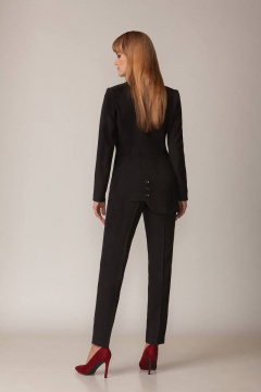 Черный деловой брючный комплект жакет и классические брюки Rosheli 968 - фото 2
