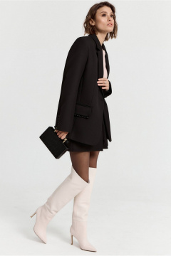 Жакет прямого кроя однобортный из костюмной ткани для офиса ATTIKA A3302-2 черный - фото 5