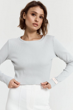 Короткий джемпер полуприлегающего силуэта из трикотажа для повседневности ATTIKA A3305 серый - фото 2