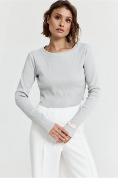 Короткий джемпер полуприлегающего силуэта из трикотажа для повседневности ATTIKA A3305 серый - фото 1