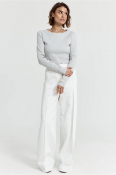 Короткий джемпер полуприлегающего силуэта из трикотажа для повседневности ATTIKA A3305 серый - фото 3