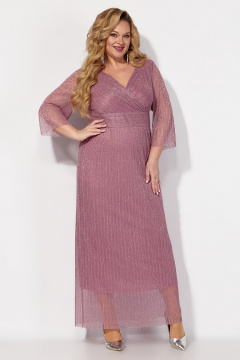 Платье большого размера с плиссировкой и декольте на запах Новелла Шарм А4036-1 - фото 1