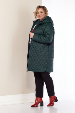 Демисезонная куртка из плащёвой ткани с капюшоном и внутри Shetti 2179 темный_изумруд - фото 2