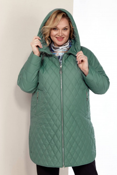 Куртка демисезонная классического силуэта с ромбовой стежкой Shetti 2179 мята - фото 2