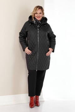 Куртка демисезонная классического силуэта с ромбовой стежкой Shetti 2179 черный - фото 3