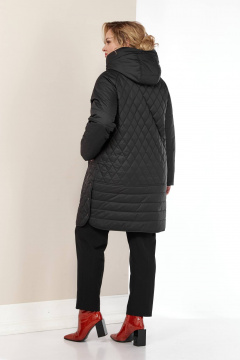 Куртка демисезонная классического силуэта с ромбовой стежкой Shetti 2179 черный - фото 2