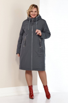 Куртка из сатиновой ткани с синтепоном и декоративным кантами Shetti 2181 графит - фото 5