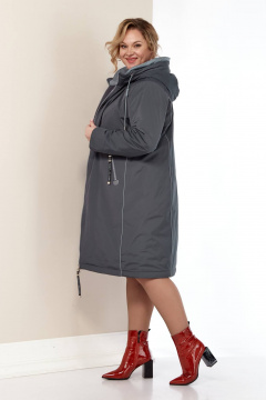 Куртка из сатиновой ткани с синтепоном и декоративным кантами Shetti 2181 графит - фото 4