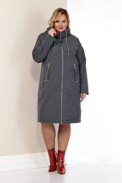Куртка из сатиновой ткани с синтепоном и декоративным кантами Shetti 2181 графит - фото 2