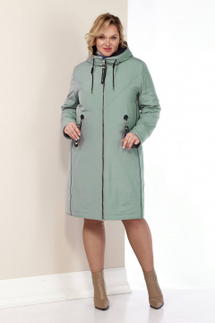 Куртка из сатиновой ткани с синтепоном и декоративными кантами Shetti 2181 светло-фисташковый - фото 5