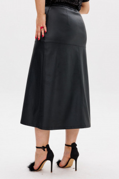 Юбка  из экокожи Anelli 1510.1 черная_роза - фото 3