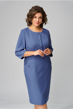Полуприлегающее платье из костюмной ткани с застежкой Орхидея 1470 - фото 4