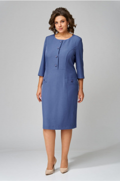 Полуприлегающее платье из костюмной ткани с застежкой Орхидея 1470 - фото 1