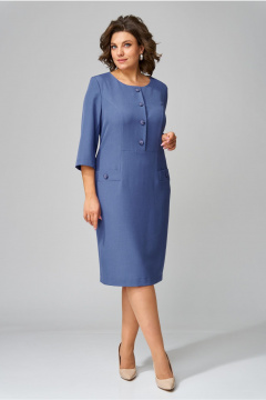 Полуприлегающее платье из костюмной ткани с застежкой Орхидея 1470 - фото 2