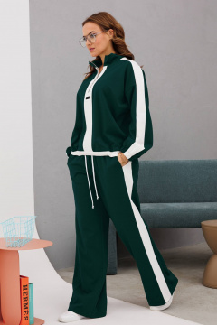 Пара комплектов брюки палаццо и джемпер из трикотажа INVITE 6084 зеленый - фото 2