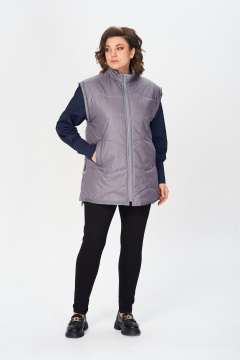 Демисезонный удлиненный жилет с прорезными карманами Avenue 0401 графит - фото 3