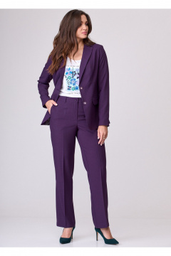 Комплект жакет и брюки из текстиля для делового образа БелЭльСтиль 205-2_80_22+596-2_79_22 фуксия - фото 2