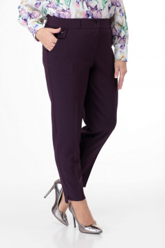 Красные брюки классического кроя с асимметричным низом Anelli 700.1 винные_тона - фото 2