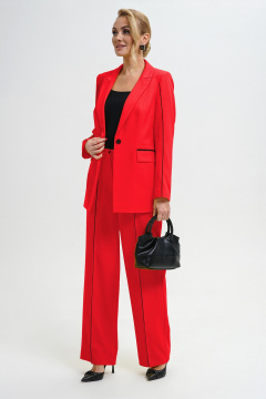 Жакет и брюки прямого силуэта на подкладке из текстиля Alani Collection 2281 терракот - фото 2