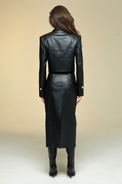 Юбка-карандаш из экокожи с разрезом и подкладкой DEVITA 2007 черный - фото 4
