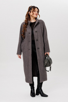 Пальто свободного кроя с центральной застежкой на пуговицы Michel chic 363/1 темно-серый - фото 3