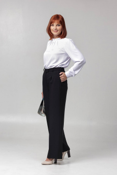 Брюки прямые с карманами и складками Соджи 614 черный - фото 3